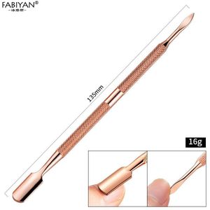Dubbele Hoofd Cuticle Pusher Rvs Nail Cuticle Dode Huid Push Uv Gel Polish Remover Voor Pedicure Manicure Tool