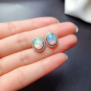 Meibapj Natuurlijke Opaal Edelsteen Ellips Oorbellen Ring En Ketting 3 Stuk Siut Voor Vrouwen Echt 925 Sterling Zilveren Fijne Sieraden set