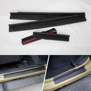 Yaquicka 4 Stuks Black Abs Antislip Instaplijsten Entry Guards Strips Dorpellijsten Protector Cover Trim Voor Jeep wrangler Jk 4 Deuren