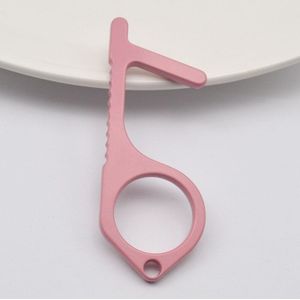 Draagbare Druk Lift Tool Hygiëne Hand Antimicrobiële Legering Edc Deuropener Deur Handvat Sleutel Metalen Draagbare Deuropener