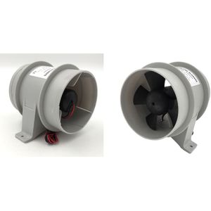 2 Stuks 4 Inch Stille Inline Blower, 12V Stille Luchtstroom Turbo Ventilator Voor Luchtcirculatie In Leidingen, Vents, Groeien Tenten