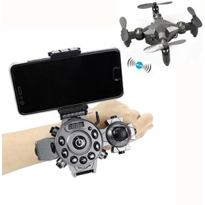 Kleine Opvouwbare Zwaartekracht Sensor Uav Wifi, Uav Drone Mini Smart Watch Afstandsbediening Uav Dezelfde Afstandsbediening Quadcutter Speelgoed