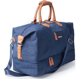 Mealivos Canvas Waterdichte Travel Tote Duffel schouder handtas Weekend Bag met Schoenenvak