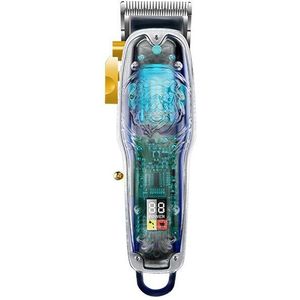 Kemei Transparante Cover Tondeuse Voor Olie Hoofd Mannen Usb Opladen Professionele Lcd Display Tondeuse Voor Stylisten