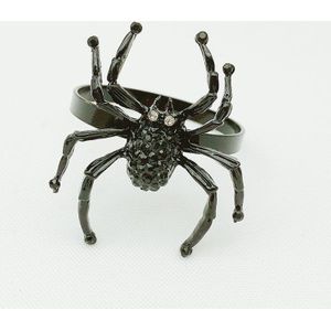 8 Stks/partij Halloween Zwarte Spider Servet Ring Metalen Servetring Hotel Servet Houder Geschikt Voor Banket Feestartikelen