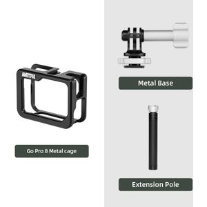 Ambitful Metalen Vlog Case Kooi Voor Gopro Hero 8 Verlengen Koude Shoe Mount Voor Microfoon Led Licht