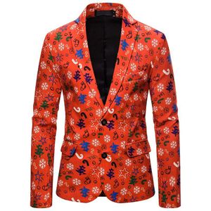 Vogue Mannelijke Bloemen Jas Pak Schilderen Mens Blazers Mode Knoppen Suits Jas Kerst Slim Fit Party Kerst Blazers