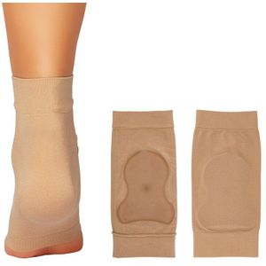 1 Paar Zachte Schoen Laarzen Beige Elastische Siliconen Gel Bandage Nylon Mouw Hak Voet Beschermen Voor Schaatsen Paardrijden ademend