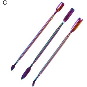 3 Stks/set Nail Cuticle Pusher Dubbele Side Manicure Cuticle Remover Roest-Proof Rvs Nail Peelers Voor Manicure