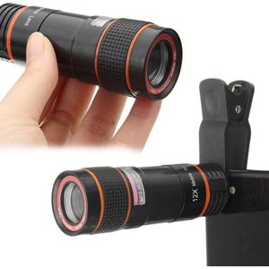 Hd 12X Vergroting Optische Zoomable Camera Telescoop Lens Met Clip Universele Voor Smart Telefoons Plug En Play