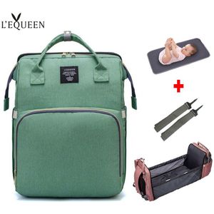 Lequeen Luiertassen Rugzak Multifunctionele Opvouwbare Baby Bed Wieg Tas Grote Capaciteit Wandelwagen Zak Isolatie Verpleging Tassen