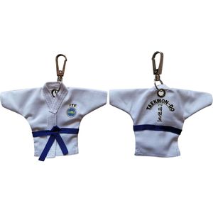 5 Kleuren Sleutelhanger Itf Taekwondo Uniform Kimono Levert Cartoon Hanger Taekwondo Sport Herinnering Key Button Sleutelhanger