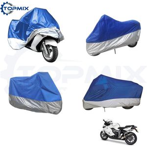 XL/XXL/XXXL Motorfiets Moto Cover Elektrische Fiets Covers Blauw + Zilver Motor Regen Jas Waterdicht Geschikt voor alle Motoren