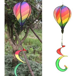 1Pc Rainbow Streep Windzak Air Ballon Wind Spinner Outdoor Kids Toy