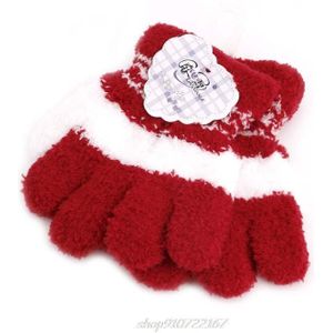 Leuke Baby Baby Kid Volledige Vinger Warme Winter Handschoenen Peuter Knit Rainbow Wanten N02 20 Dropshiping