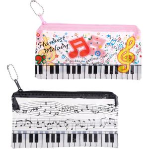 Music Note Piano Toetsenbord Etui Plastic Transparante Pen Zak Student