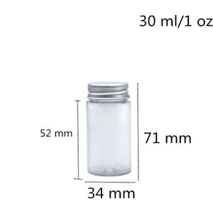 50 Stuks 50 Ml 80 Ml Lege Transparante Plastic Flessen Aluminium Cap Verzegelde Stickers Sample Verpakking Containers