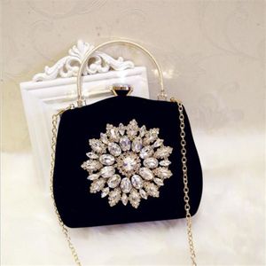 2022 Diamond Zon Bloemen Avondtassen Luxe Bruiloft Clutch Bags Voor Meisjes Partij Diner Zakken Met Ketting MN861