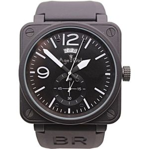 Klassieke Stijl Heren Automatische Mechanische Gmt Datum Limited Edition Horloge Bell Luchtvaart Mens Sport Duikhorloges Black Case dag