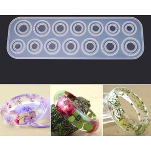 Platte Rings Mould Collection Handgemaakte Diy Sieraden Maken Ring Siliconen Mal Crystal Epoxy Mallen