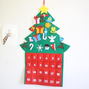 Vilt DIY Kerstboom Advent Kalender Verjaardag Advent Kalender Stof Adventskalender met Zakken Jaar Decor