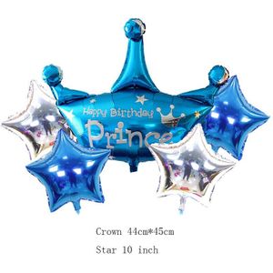5 Stks/partij Kids Prinses Kroon Folie Ballonnen Mini Ballonnen Verjaardagsfeestje Decoraties Crown Baby Shower Cartoon Hoed