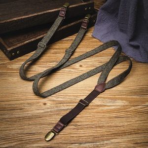 Jarretel Voor Mannen Visgraat Materiaal 2*120Cm Retro Band Clip Mannen Britse Antislip Broek Bretels voor Wedding Party