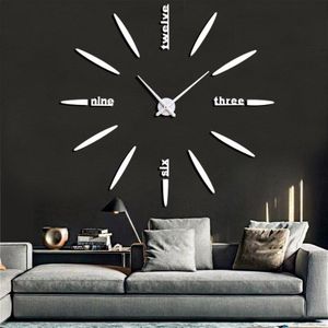 3D Diy Wandklok Grote Wandklokken Acryl Spiegel Stickers Woonkamer Quartz Naald Europa Horloge Home Decor Reloj De pared