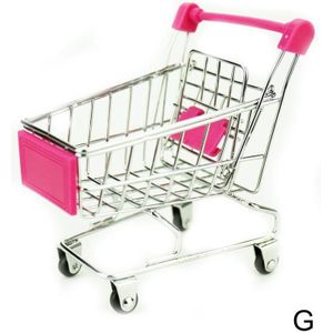 Leuke Mini Winkelwagen Supermarkt Handcart Opslag Kantoor Kids Thuis Voor Kinderen Speelgoed Speelgoed Decor Prachtige G0F7