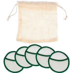 5/25 Stks/set Bamboe Katoen Remover Pad Reizen Draagbare Facial Doekjes Herbruikbare Wasbare Cleansing Pads Met Waszak Make-Up tool