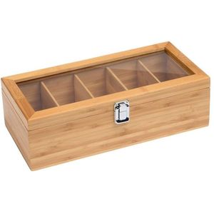 Thee Box Organizer Hout Suiker Packet Container Thee Doos Systeem Bamboe Systeem Theezakje Sieraden Organisator Opbergdoos 5 Compartimenten