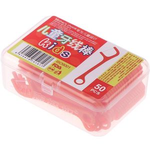 50X Kinderen Kids Sticks Gezondheid Tand Schoon Picks Dental Floss Bleken Tandenstoker