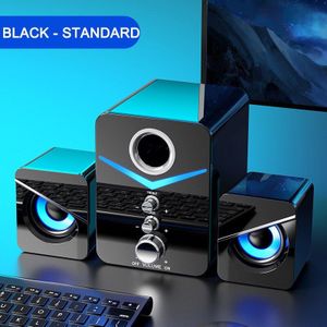 3Pcs Computer Speaker Blauwe Led Surround Sound Subwoofer Muziek Speaker Voor Laptop Pc Telefoon Stereo Bluetooth 5.0 Luidspreker