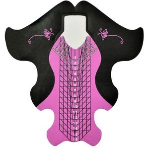 100 Stks/pak Vierkante/Ruit/Stiletto Vorm Zelfklevende Nagel Vorm Stickers Voor Gel Acryl Nail Tips Uitbreiding Acryl curve