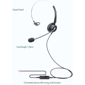 Telefoon Headset Crystal Hoofd Callcenter Headset, noise Cancelling Microfoon Met Dubbele 3.5Mm Plug/Usb Connector Voor Computer