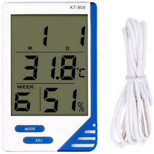 Indoor Kamer Lcd Elektronische Temperatuur Vochtigheid Meter Digitale Thermometer Hygrometer Weerstation Wekker-1