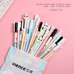 Jianwu 30 Pcs/50 Pcs 0.38/0.5 Mm Grote Capaciteit Gel Pen Set Bullet Journal Pennen Zwarte Inkt pencute Stationaire Schoolbenodigdheden