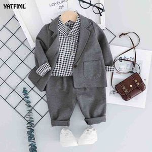 Yatfiml Lente Mode Baby Kleding Jongens Pakken Voor Bruiloft Kids Britse Wind Verjaardag Jurk Boygentleman Pak Kinderen Kleding