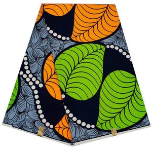 Ankara Stof Afrikaanse Echte Wax Leaf Print Wax Stof Veritable Afrika Vrouwen Jurk Stoffen Polyester Materiaal
