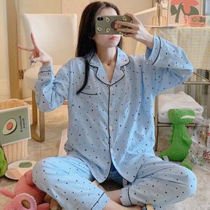 Moederschap Pyjama Set Herfst Koreaanse Mode Dunne Katoen Verpleging Nachtjapon Postpartum Borstvoeding Zwangere Nachtkleding