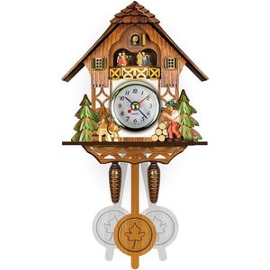 Vogel Cuckoo Pendulum Home Wandklok Decoratieve Woonkamer Opknoping Vintage Hout