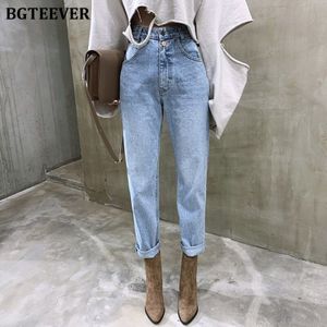 Bgteever Vintage Hoge Taille Rechte Jeans Broek Voor Vrouwen Streetwear Losse Vrouwelijke Denim Jeans Knoppen Rits Dames Jeans