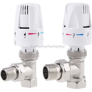 Automatische Thermostaatkraan Thermostaat Temperatuur Regelklep Hoek Vloerverwarming Speciale Klep Koper DN15 DN20