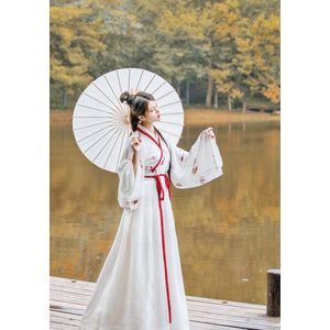Witte Fee Oude Hanfu Jurk Traditionele Chinese Dans Kostuums Geborduurde Folk Tang Pak Elegante Prestaties Kleding