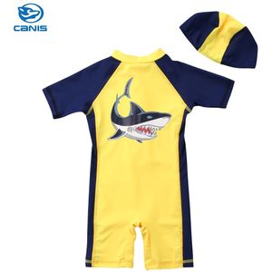 Brand Peuter Baby Kind Kids Badpak Haai Jongens Zachte Badmode Badpak Kostuum Kleding + Hoed 2 Stuks set 1-6 T