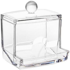 Make Wattenschijfje Organisator Opbergdoos Voor Wattenstaafjes Staaf Cosmetica Sieraden Badkamer Qtip Container Met Bamboe Deksel