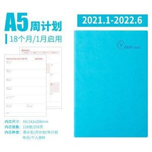 A5 5.5X8.3Inch Zacht Leer Agenda .1-2022.6 18 Maanden Planner Notebook Dagelijks Wekelijks Maandelijks Plan Dagboek journal Notebook
