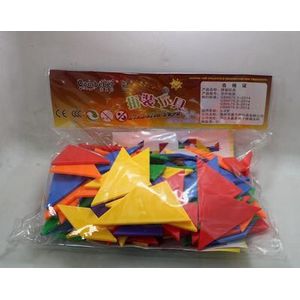 100Pcs Plastic Tangram Leren Middelen Classpack Tangrams Reizen Tangram Puzzels Game Tangrams Jigsaw Vormen Dissectie Speelgoed