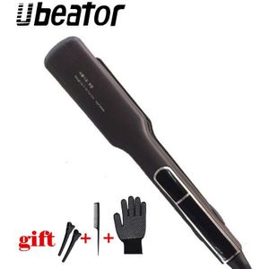 Koreaanse Professionele Keramische Brede Plaat Stijltang Snelle Verwarming Flat Iron Dual Voltag 3D Drijvende Styling Tools
