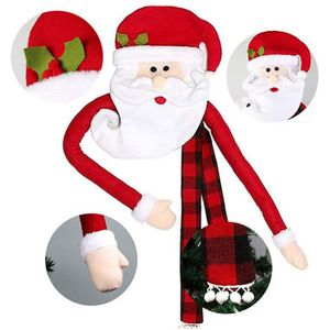Leuke Xmas Kerstboom Toppers Hugger Ornament Met Hoed Lange Sjaal Buigbare Arm Voor Thuis Winkelcentrum Feestartikelen Decor